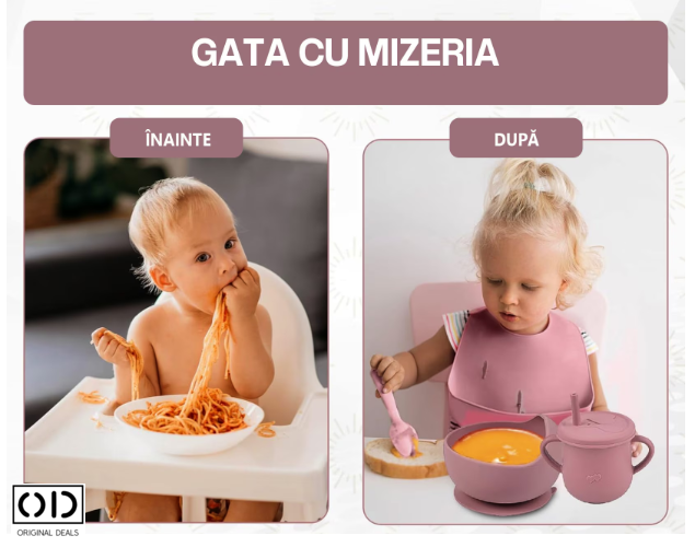 Set hranire bebelusi Diversificare Bebelusi Retete pentru Diversificare Bebelusi Alimente pentru Diversificare bebelusi tacamuri bebelusi furculite bebe silicon lingura bebe Furculita din silicon [3]