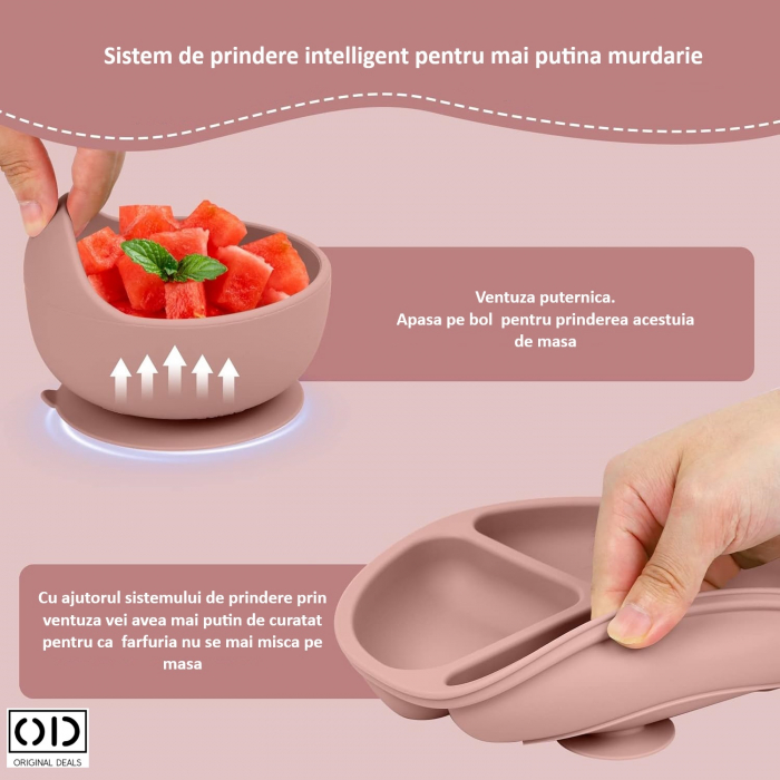 Set hranire bebelusi Diversificare Bebelusi Retete pentru Diversificare Bebelusi Alimente pentru Diversificare bebelusi tacamuri bebelusi furculite bebe silicon lingura bebe Furculita din silicon [9]