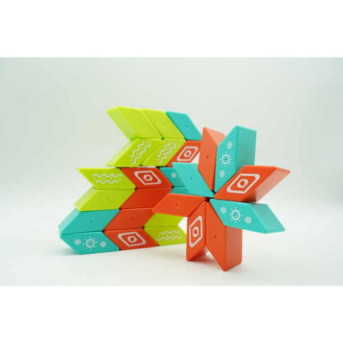Set inteligent de constructie cu piese magnetice, 26 piese, +3 ani, multicolor [12]