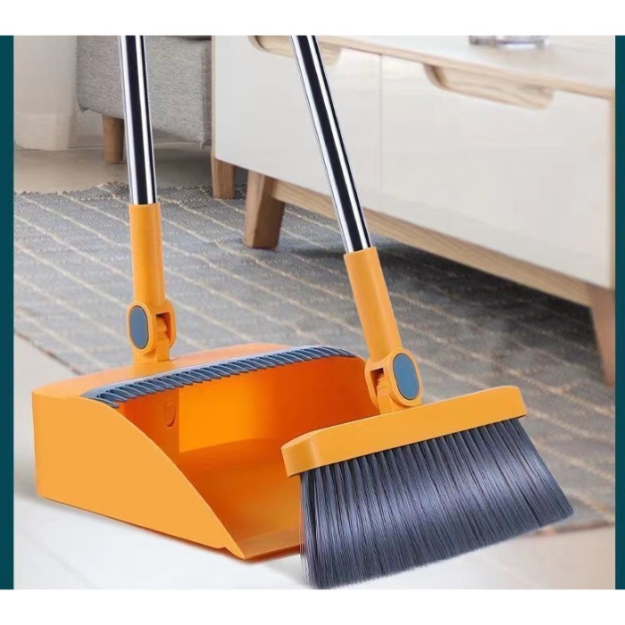 Set Matura si Faras cu Coada Detasabila, , cu Dinti de Pieptene pentru Curatare Matura, rotativ, pliabil, Otel inoxidabil si Polipropilena, portocaliu [5]