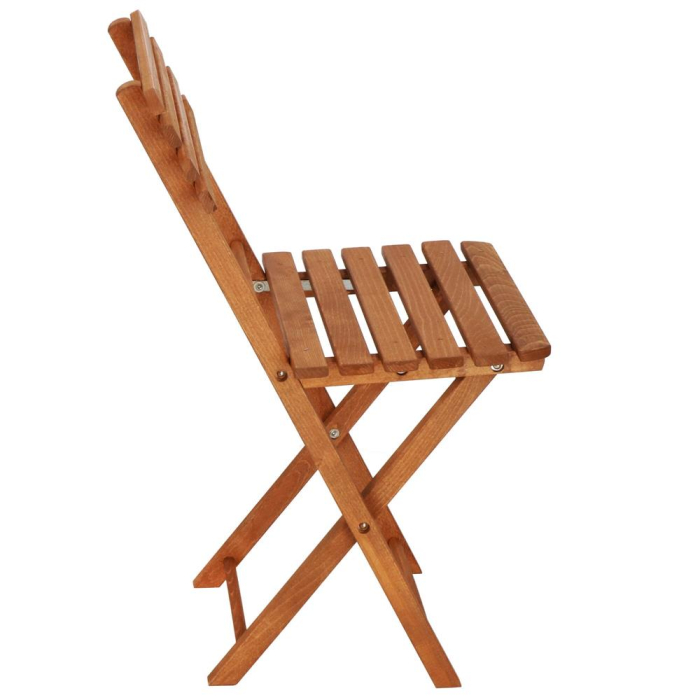 Set mobilier balcon sau terasa din lemn de fag, pliabil, masa 52x51x65 cm si 2 scaune, maro [19]
