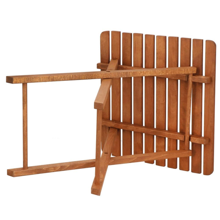 Set mobilier balcon sau terasa din lemn de fag, pliabil, masa 52x51x65 cm si 2 scaune, maro [21]