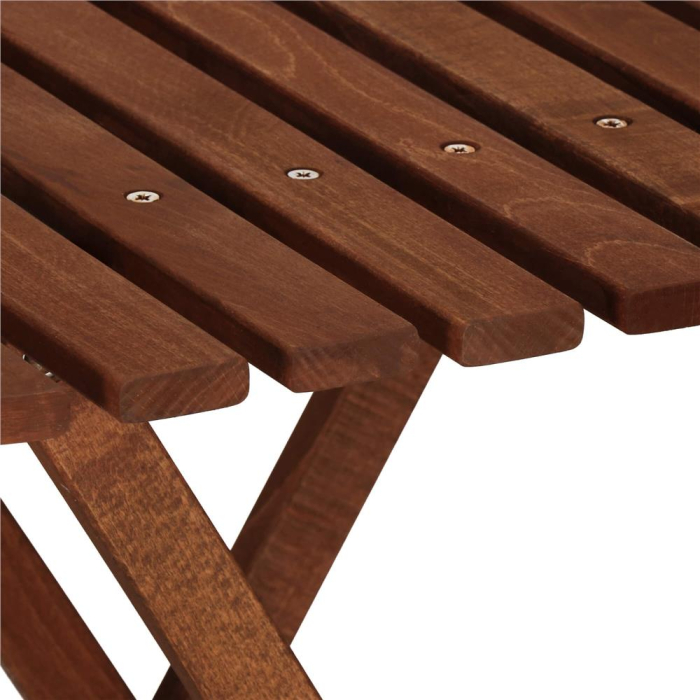 Set mobilier balcon sau terasa din lemn de fag, pliabil, masa 52x51x65 cm si 2 scaune, maro inchis [18]