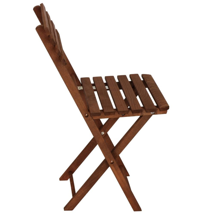 Set mobilier balcon sau terasa din lemn de fag, pliabil, masa 52x51x65 cm si 2 scaune, maro inchis [16]