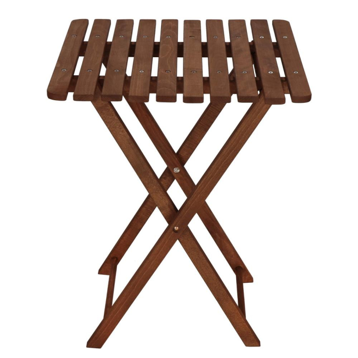 Set mobilier balcon sau terasa din lemn de fag, pliabil, masa 52x51x65 cm si 2 scaune, maro inchis [21]