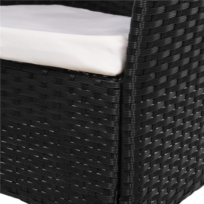 Set mobilier terasa, din tehnorattan, masa cu blat sticla securizata, 2 fotolii cu perne, negru [28]