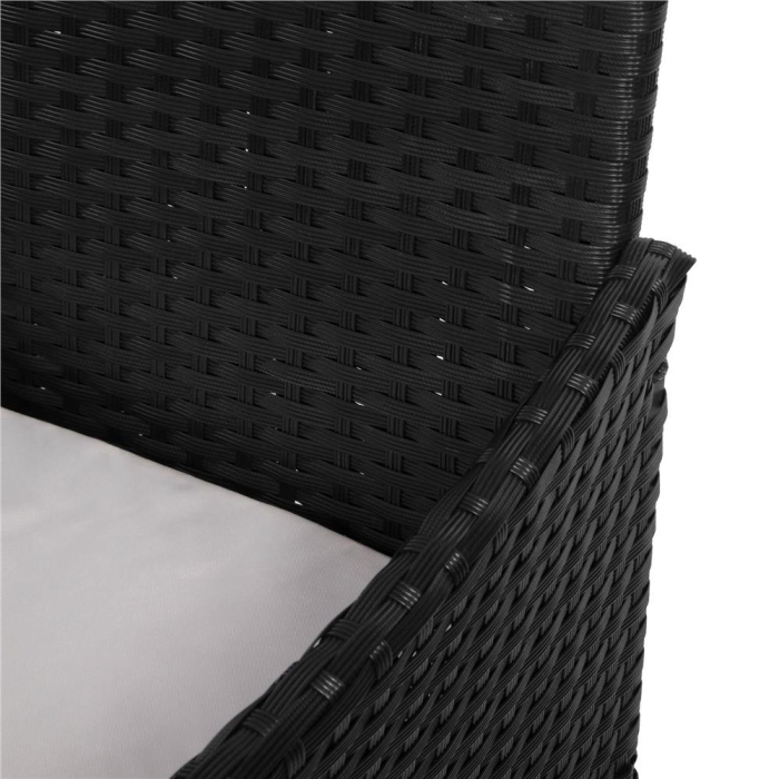 Set mobilier terasa, din tehnorattan, masa cu blat sticla securizata, 2 fotolii cu perne, negru [27]