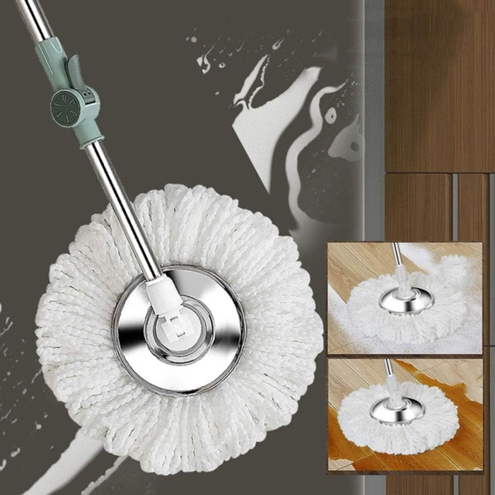 Set mop rotativ cu galeata , material plastic si microfibra, o rezerva inclusa, rezistent, cu dop scurgere, vas detasabil, orificiu pentru solutie, pentru interior, capacitate 8 l, verde [4]