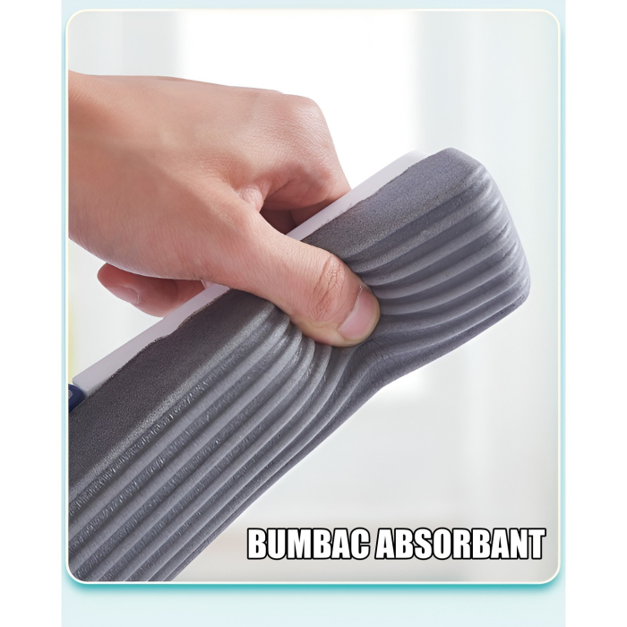 Set Mop Telescopic cu Galeata Pliabila, , Gri, 32 cm, Maner Reglabil 140 cm, Sistem de Stoarcere Usor si Eficient [3]