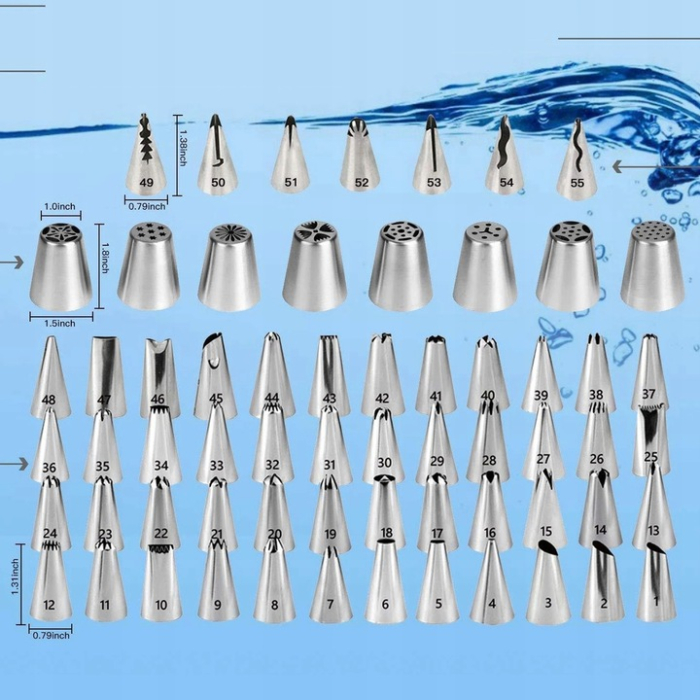 Set patiserie cu platou rotativ, 137 piese cu sabloane pentru ornarea prajiturilor [4]