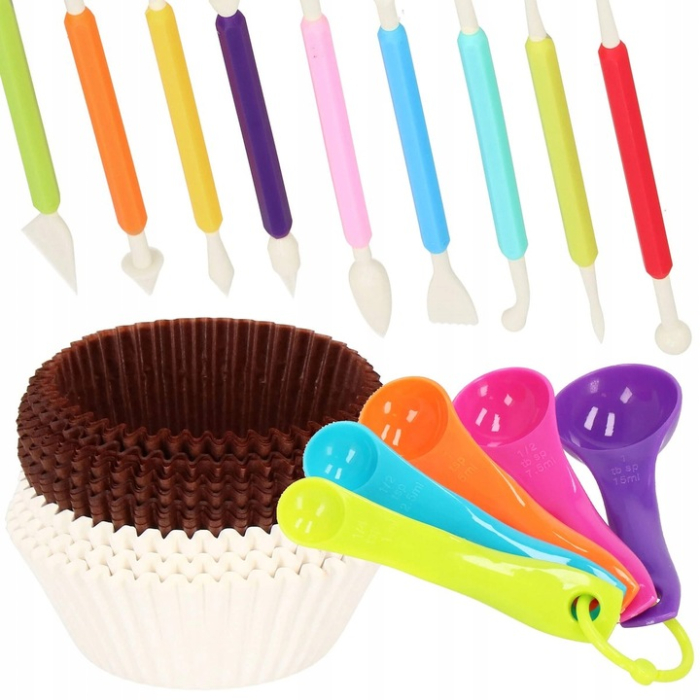 Set patiserie cu platou rotativ si 4 tavi de copt, 345 piese cu sabloane pentru ornarea prajiturilor [4]