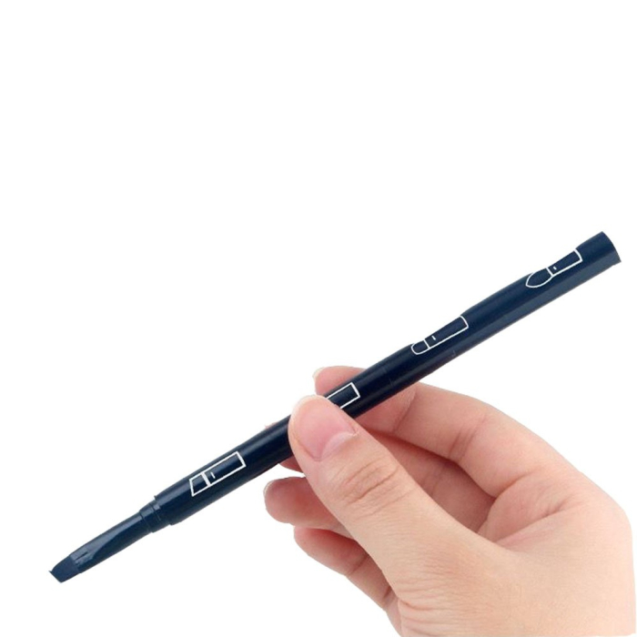 Set Pensule de Machiaj 4in1, , pentru Fard, Sprancene si Buze, 16 cm, din Plastic, Negru [5]