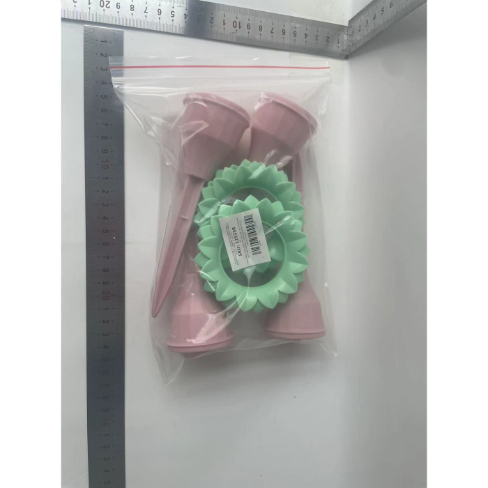 Set picuratoare cu valva pentru irigare , design floare, viteza reglabila, fixare prin infigere, practic, 16.8 x 9 cm, roz [12]