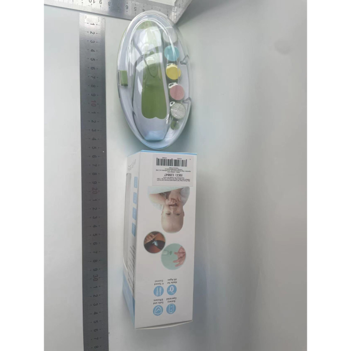 Set Pila Electrica pentru Copii si Bebelusi, , ABS, 6 Accesorii, cu Lumina LED, Verde Alb [2]