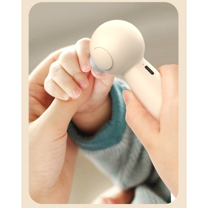 Set Pila Electrica, , pentru Copii si Bebelusi, din ABS, 6 Accesorii, Incarcare USB, cu Lumina Led, 11.5 x 5.5 cm, Alb [4]