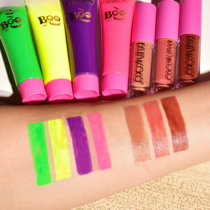 Set Produse de Pictat Fata, KEVIN & COCO, Halloween, 12 culori, 3 Rujuri, 4 Tuburi Vopsea, 25.5 x 20.5 x 2.6 cm, Multicolor [2]