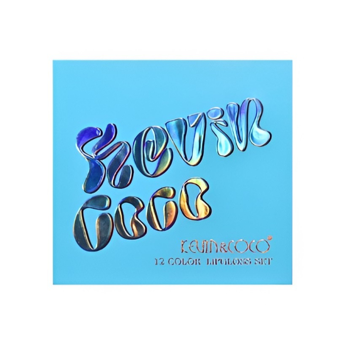 Set Rujuri de Buze, KEVIN & COCO, 12 Culori, 17x14.8x2.9 cm, Diferite Nuante, LipGloss, Albastru [3]