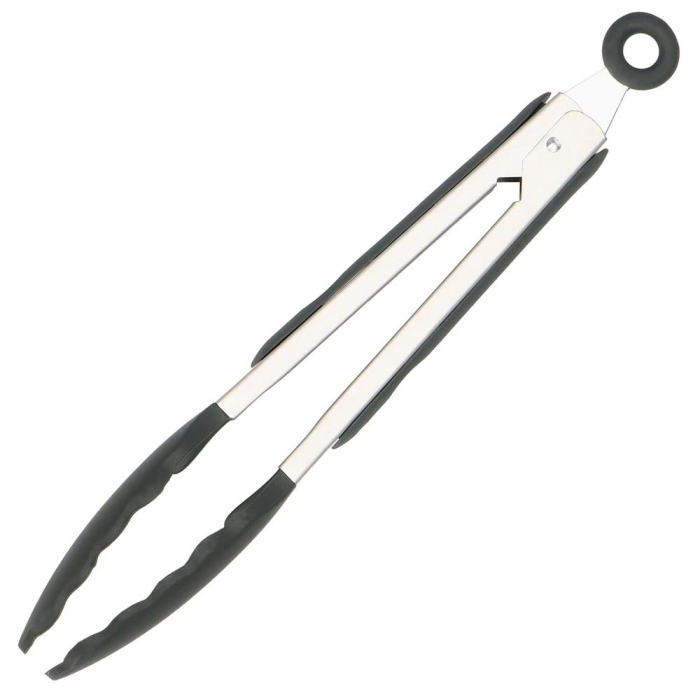 Set Sersimo 12 ustensile de bucatarie din silicon termorezistent si maner din bambus, gri [16]