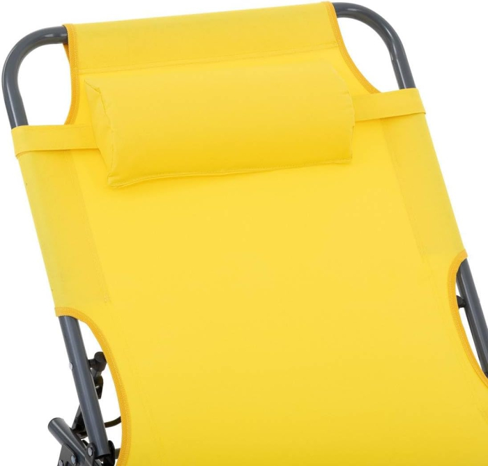 Sezlong 5Five Beach Chair, cadru metalic, pliere compacta, 173x56x27 cm, galben [2]