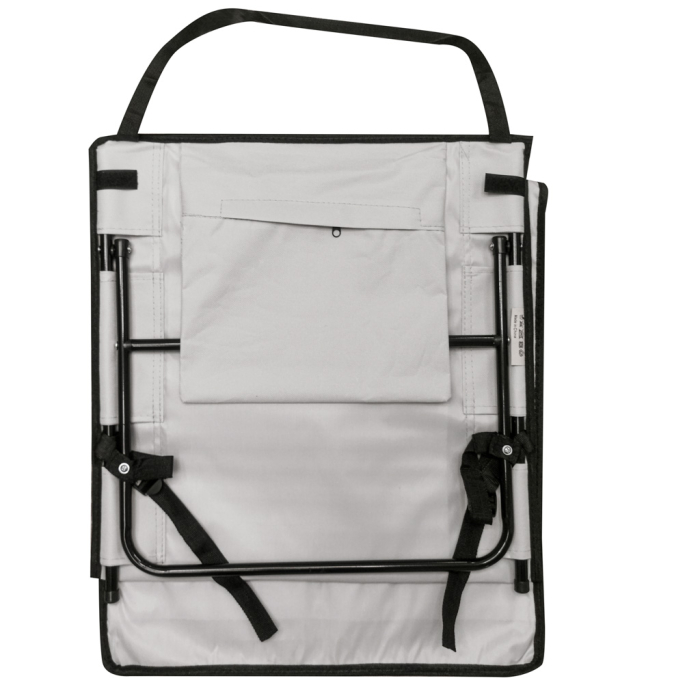 Sezlong de plaja pliabil, spatar cu cadru metalic, reglabil, 150x47 cm, gri [5]