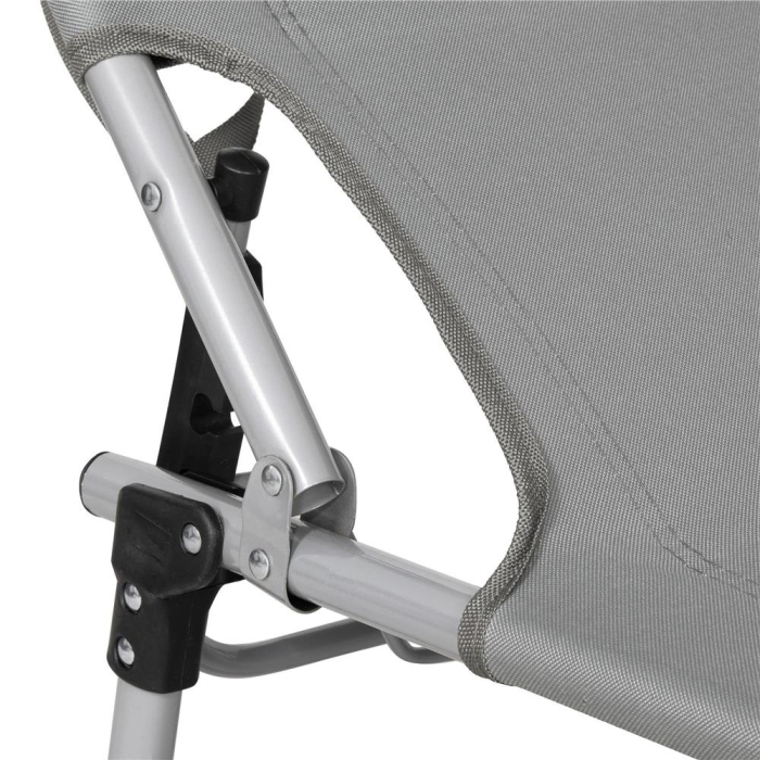 Sezlong pliabil cu parasolar, 188x57x38cm, sarcina 120kg, gri [6]