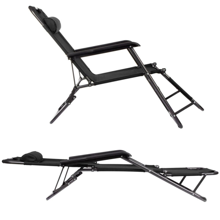 Sezlong pliabil Relax Zero Gravity, 80x60x153cm, negru [17]