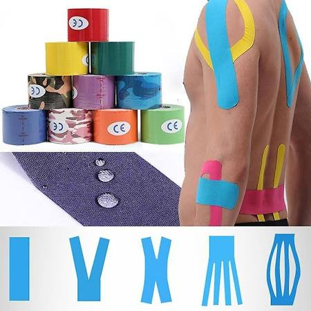 Set 6 Benzi Adezive Kineziologica pentru Sportivi si Atleti, 2 Culori, 15 x 5 cm, Premium [9]