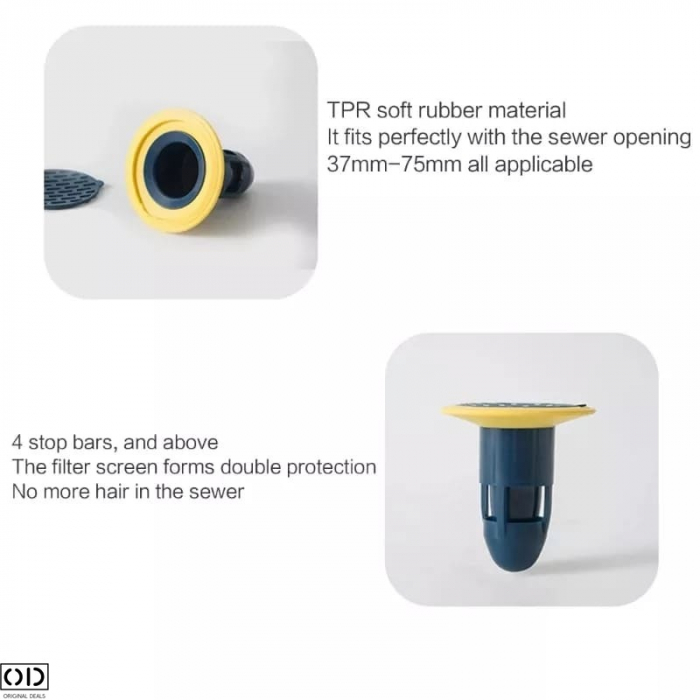 Sita Scurgere Pardoseala Anti Miros Neplacut cu Opritor pentru Gandaci, ABS 8 x 7.5 cm [2]