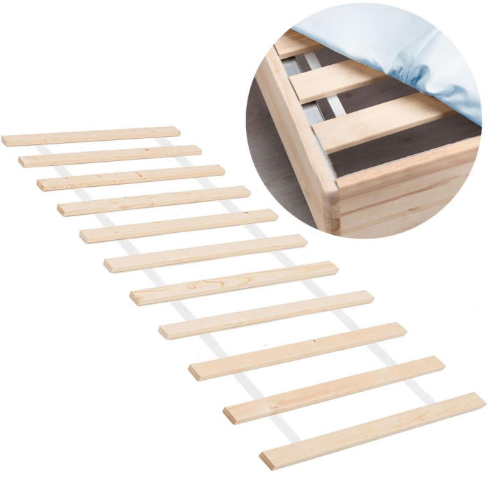 Somiera de pat cu sipci din lemn de pin si molid, 11 benzi, 80x200cm [3]