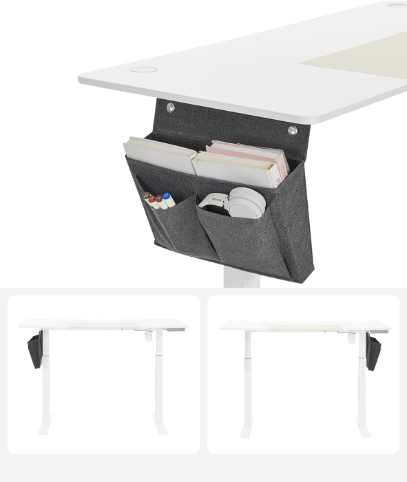 SONGMICS Birou cu reglaj electric pe inaltime, memorie cu 4 inaltimi, 60x140x(72-120)cm, alb [6]