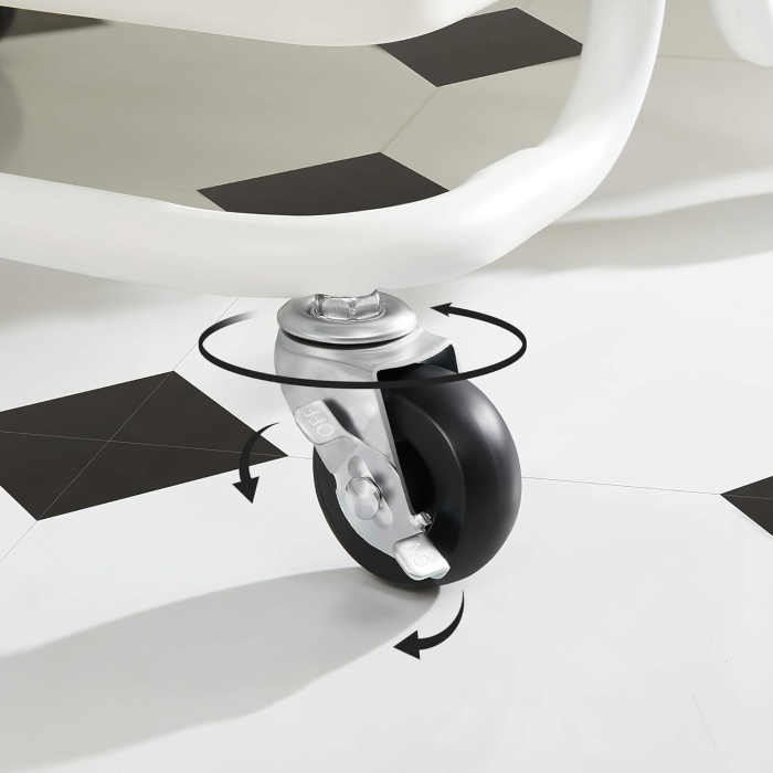 SONGMICS Carucior de depozitare pe roti, pentru bucatarie sau baie, cu 3 nivele, 42x34x86 cm, alb [6]