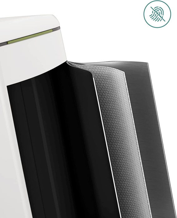 SONGMICS Cos de gunoi din inox cu 2 galeti interioare, colectare selectiva, 2x20 litri, alb [11]