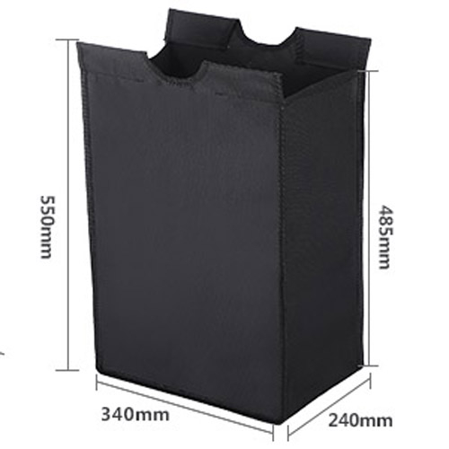SONGMICS Cos de rufe cu 3 saci detasabili, structura metalica pe roti, 3x44L, 77x41x82cm, negru [9]