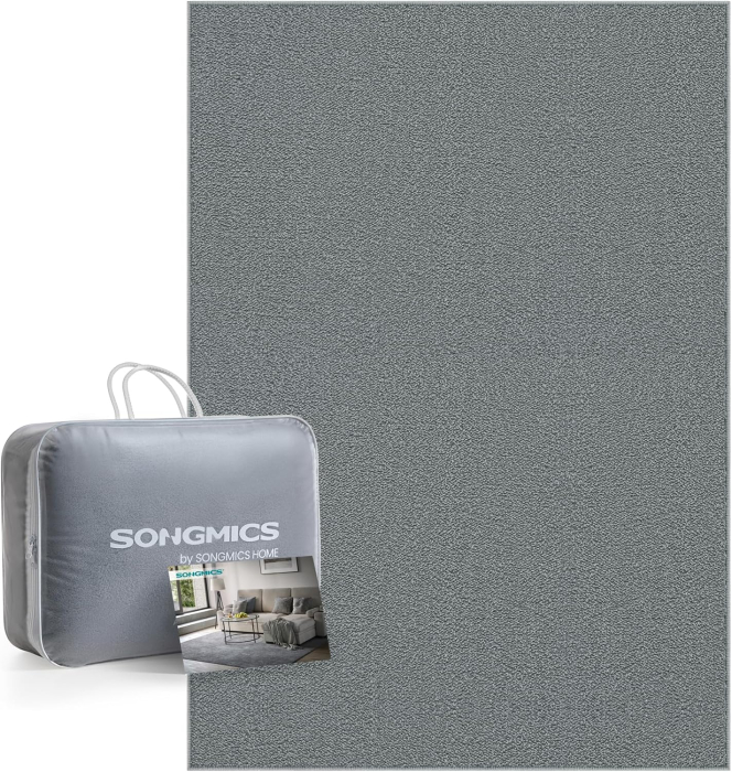 SONGMICS Covor decorativ antiderapant, lavabil la masina, 120x170 cm, gri [2]