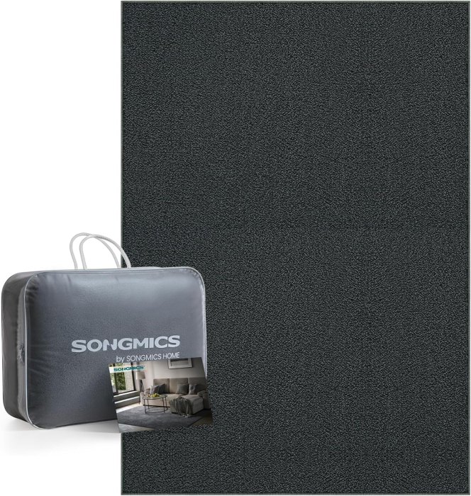 SONGMICS Covor decorativ antiderapant, lavabil la masina, 120x170 cm, gri carbune [5]