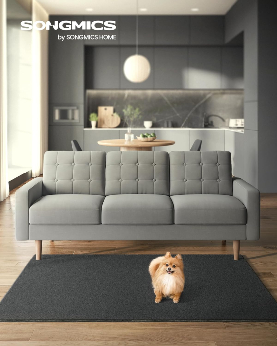 SONGMICS Covor decorativ antiderapant, lavabil la masina, 120x170 cm, gri carbune [6]