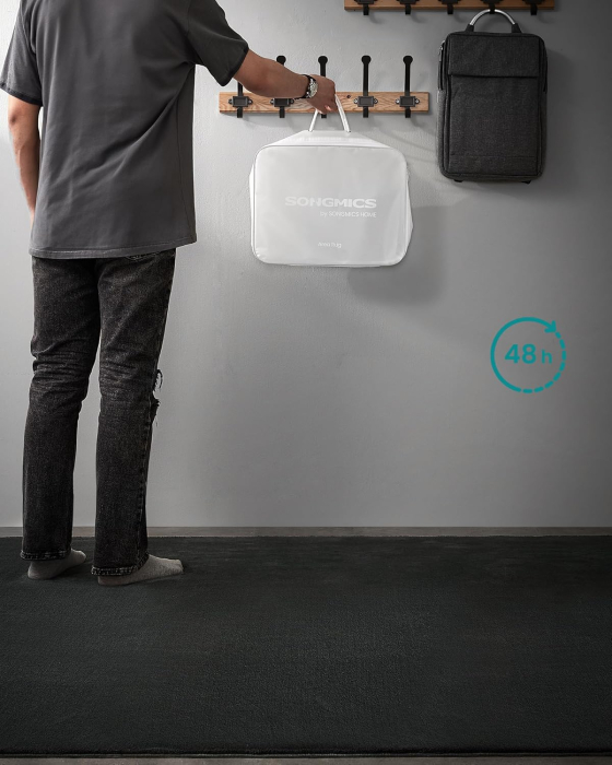 SONGMICS Covor decorativ antiderapant, lavabil la masina, 120x170 cm, gri carbune [8]