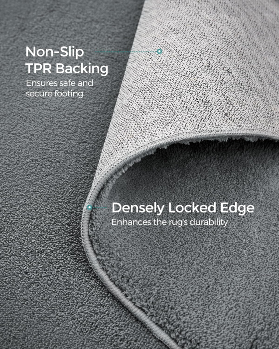 SONGMICS Covor decorativ antiderapant, lavabil la masina, 160×230 cm, gri [3]