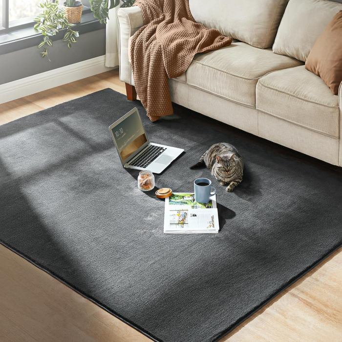 SONGMICS Covor decorativ antiderapant, lavabil la masina, 160×230 cm, gri carbune [1]