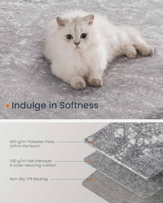 SONGMICS Covor decorativ antiderapant, stil boho, lavabil la masina, 120×170 cm, gri [5]