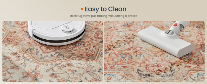 SONGMICS Covor decorativ antiderapant, stil vintage, lavabil la masina, 120×170 cm, bej cappuccino [10]