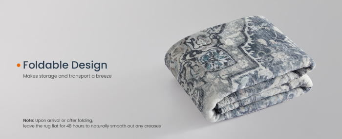 SONGMICS Covor decorativ antiderapant, stil vintage, lavabil la masina, 120×170 cm, gri [12]