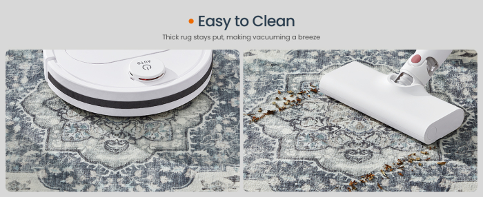 SONGMICS Covor decorativ antiderapant, stil vintage, lavabil la masina, 120×170 cm, gri [11]