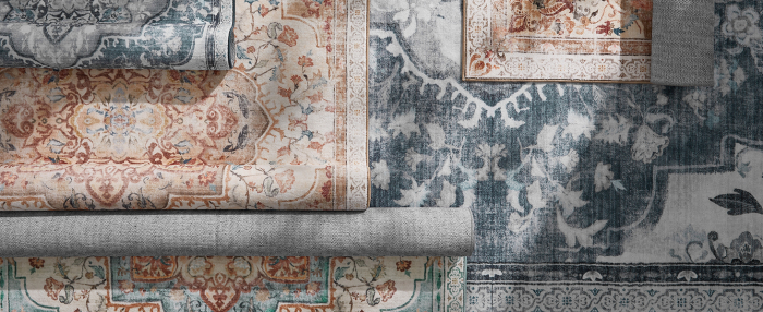 SONGMICS Covor decorativ antiderapant, stil vintage, lavabil la masina, 120×170 cm, gri [13]