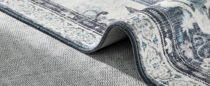 SONGMICS Covor decorativ antiderapant, stil vintage, lavabil la masina, 120×170 cm, gri [10]