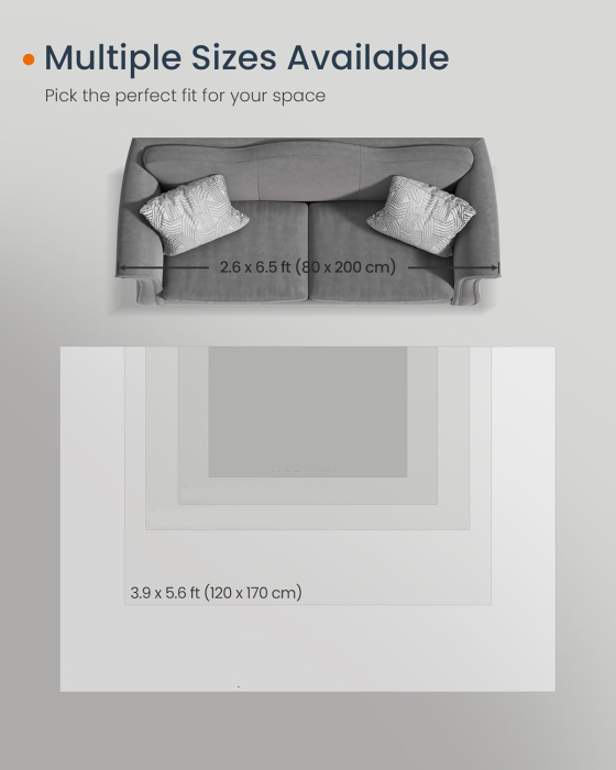 SONGMICS Covor decorativ antiderapant, stil vintage, lavabil la masina, 120×170 cm, gri [14]