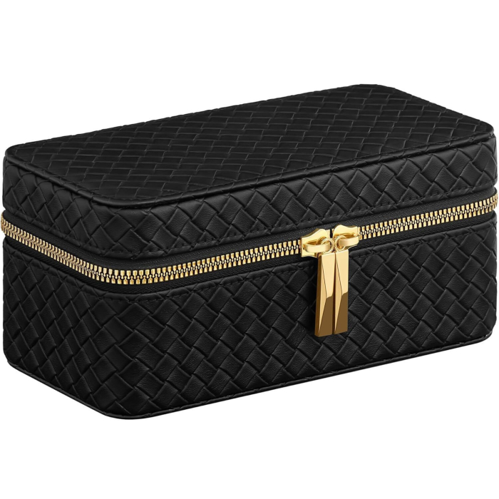 SONGMICS Cutie ceasuri Ronne, pentru 3 ceasuri, imitatie piele PU, 20x10x9 cm, negru [1]