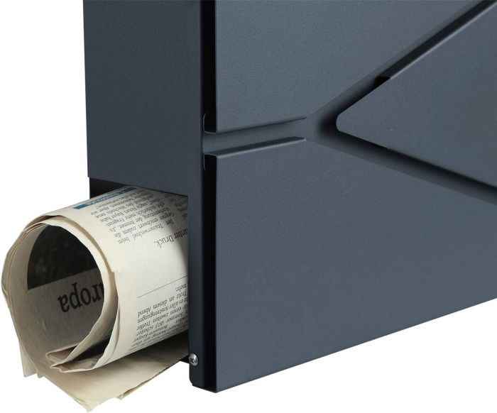 SONGMICS Cutie postala de exterior, pentru gard sau perete, din otel, cu incuietoare, 37x11x37cm, gri antracit [3]