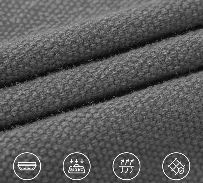 SONGMICS Hamac cu cadru metalic, reglabil la 5 inaltimi, maxim 240 kg, 300x90x95cm, gri [4]