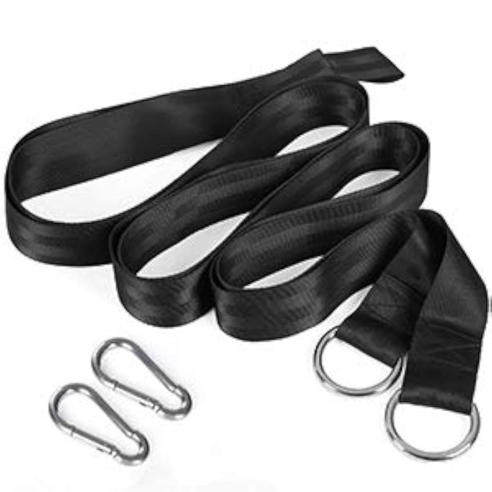 SONGMICS Hamac dublu, accesorii de prindere cu chingi si carabiniere, 210x150 cm, 300 kg, albastru [5]